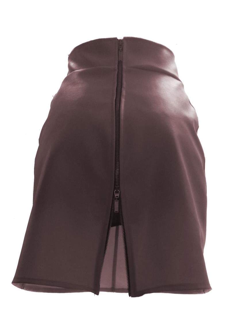 Wine red faux leather skirt made in Germany -