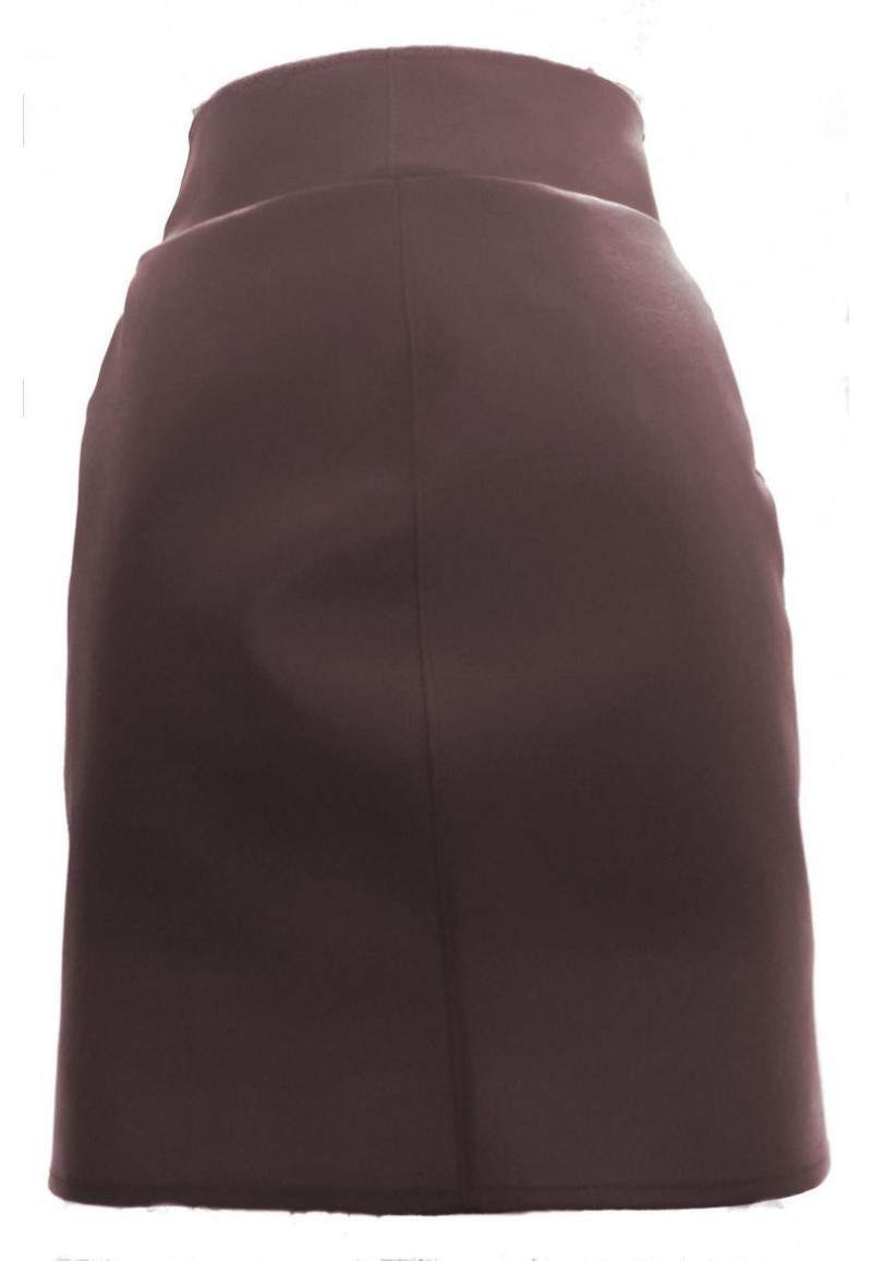 Wine red faux leather skirt made in Germany -