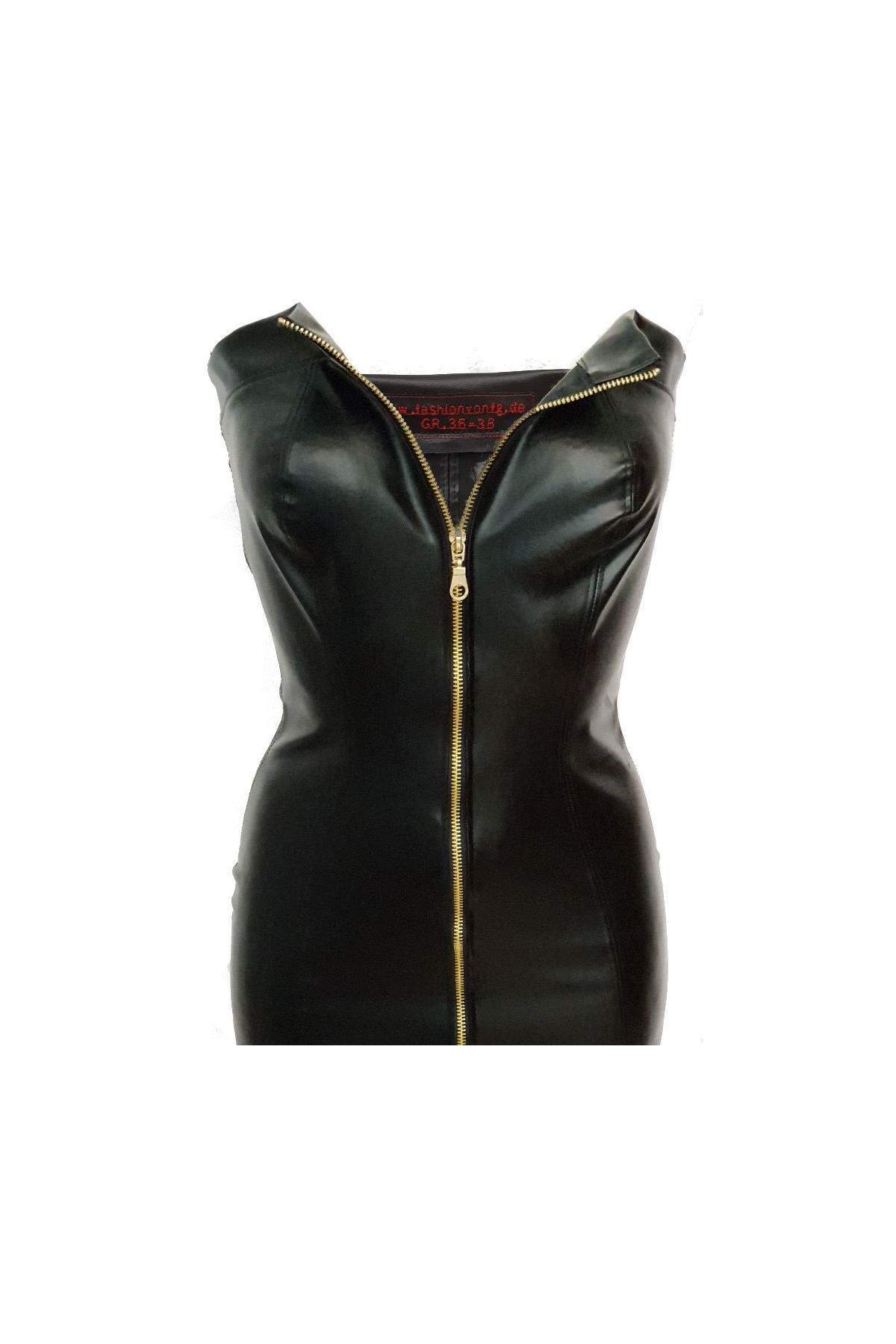 Lederkleid schwarz Kunstleder - 