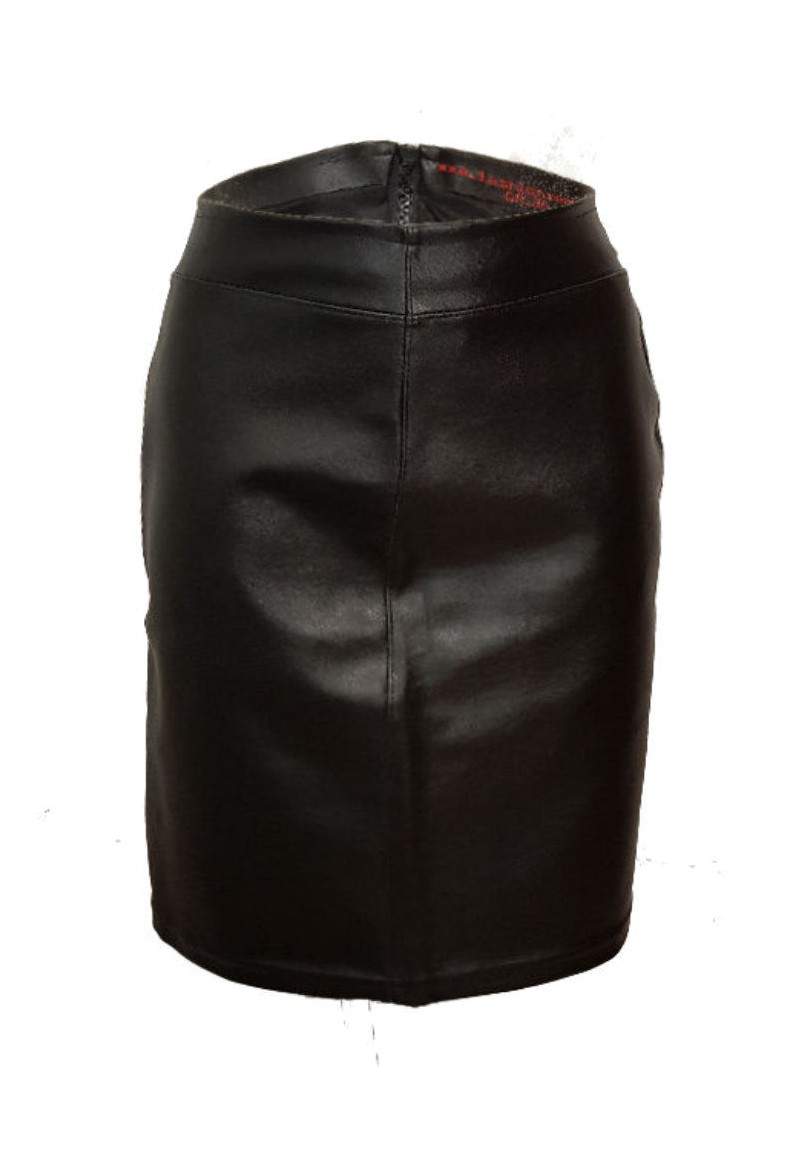 Black faux leather skirt up to 4XL produced in Germany -