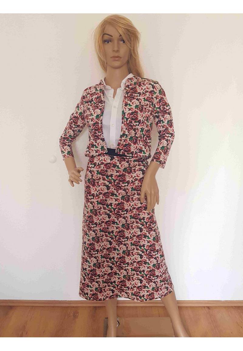 Anna falda y chaqueta con flores Haga su pedido online a bajo precio - 