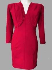 bargain red two-piece in short jacket and cocktail dress cotton str... - Jetzt noch mehr sparen