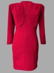 bargain red two-piece in short jacket and cocktail dress cotton str... - Jetzt noch mehr sparen