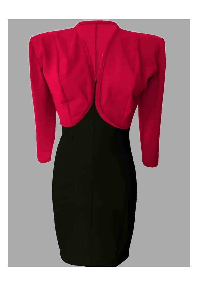 Red jacket and black dress cotton stretch in Germany per... -