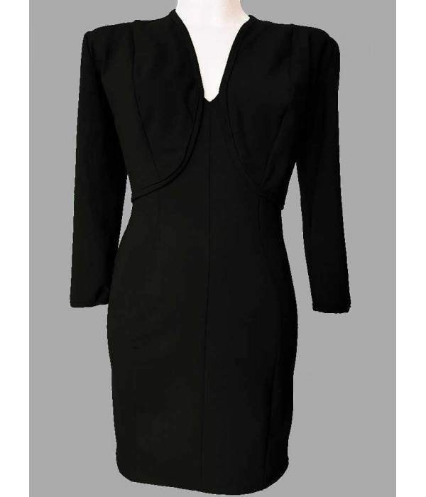 Black short jacket and cocktail dress cotton stretch