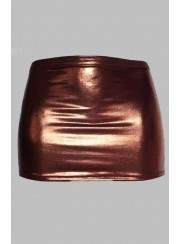 Mega Brown Gogo Wetlook Mini Skirt Sizes 44 - 52 - Jetzt noch mehr sparen
