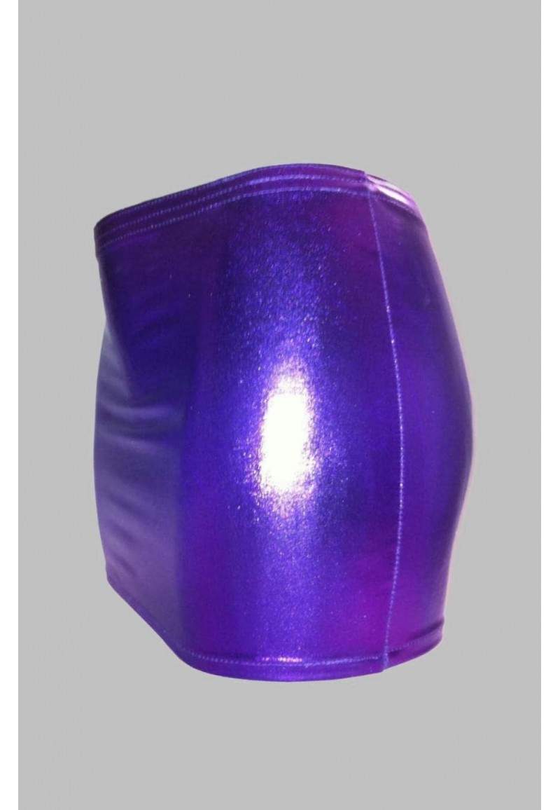 Wetlook mini skirt purple plus size made in Germany -