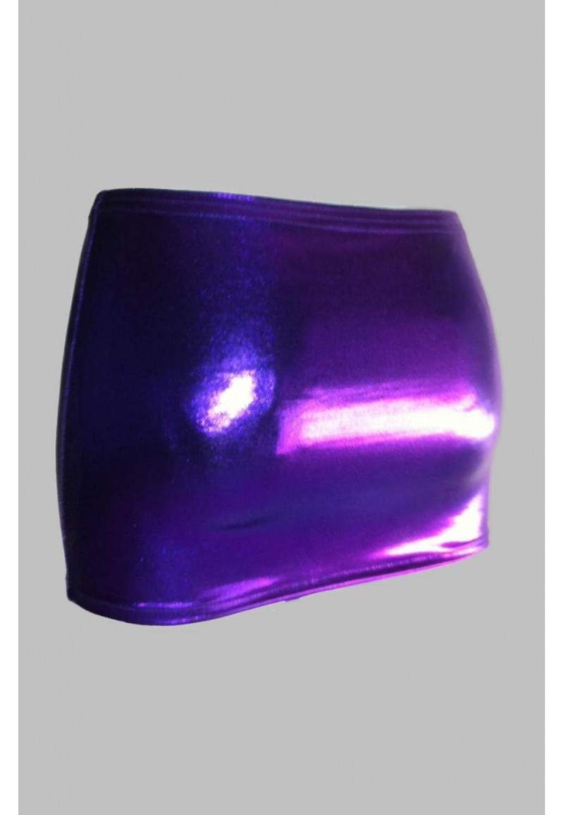 Wetlook mini skirt purple plus size made in Germany -