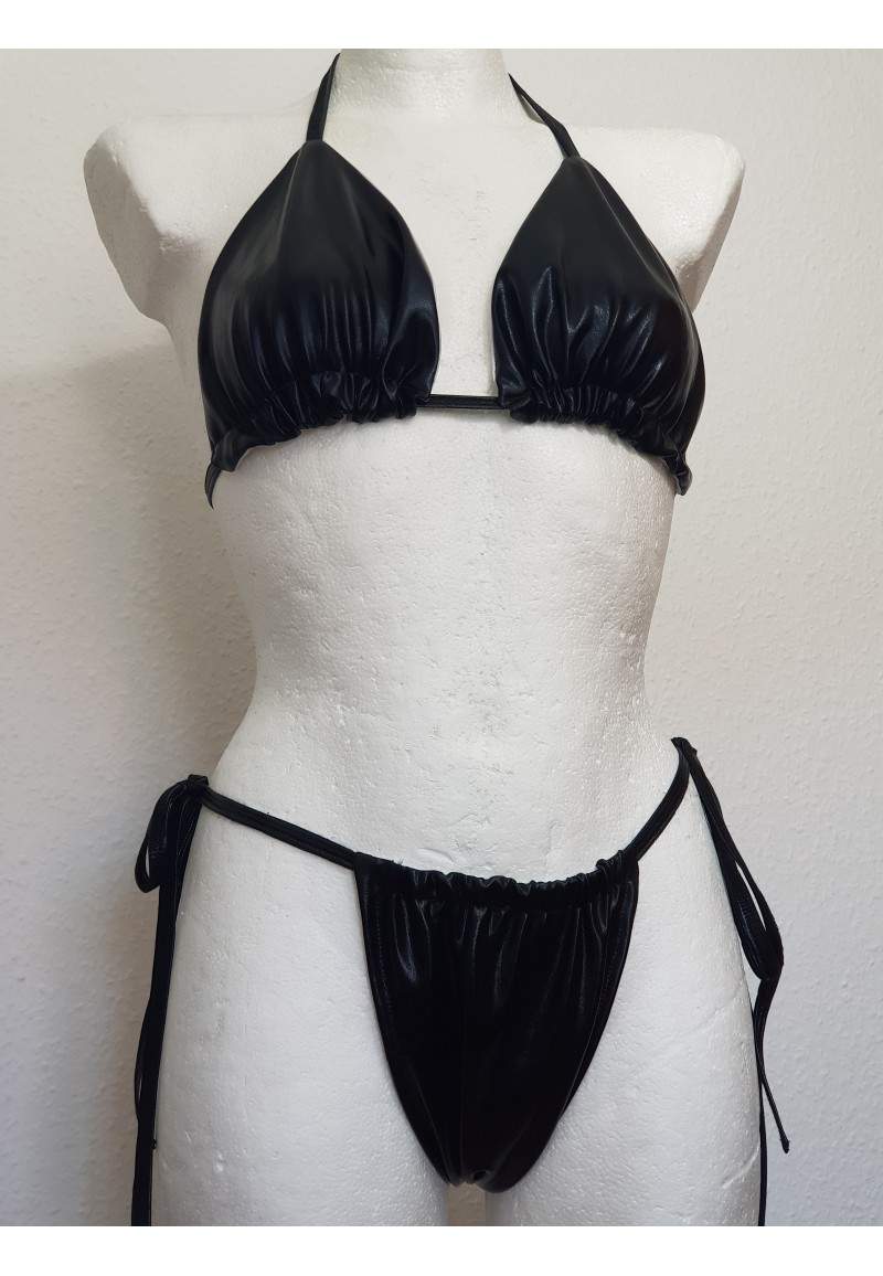 Black halterneck triangle bikini made in Germany -