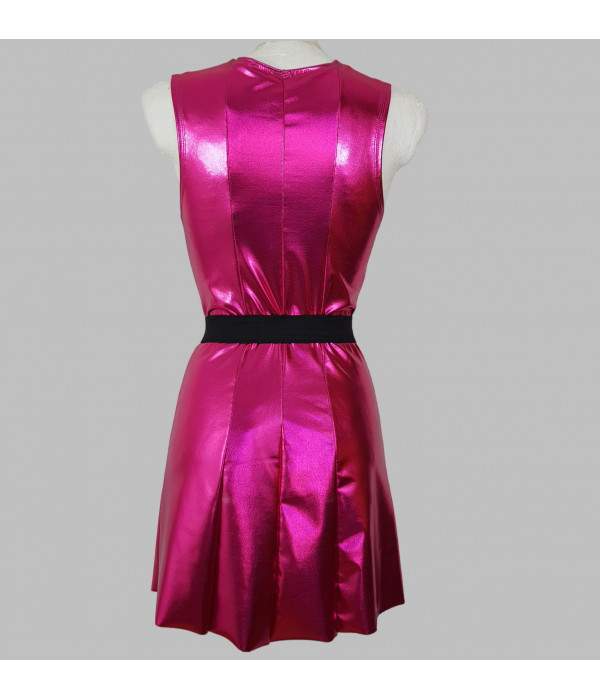 Bargain 5% off Pink wet look dress with belt online at F... - Save even more now
