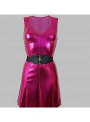 Ganga 5% de descuento Vestido Wetlook rosa con cinturón online en F... - Ahorra aún más ahora