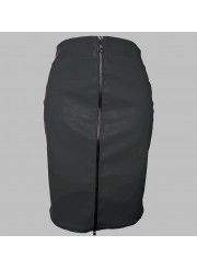 Bargain 5% off Black leather skirt faux leather 2 double zip... - Save even more now