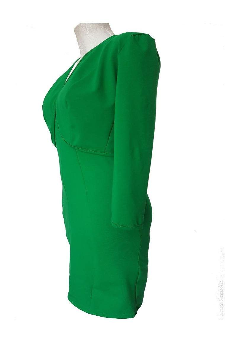 green two-piece costume consisting of short jacket and cocktail dress cotton ... -