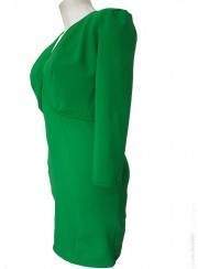 grüner Zweiteiler Kostüm aus Kurzjacke und Cocktailkleid Baumwolle Stretch mit Träger Größen 34 - 52 - 