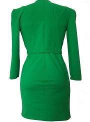 Traje verde de dos piezas Chaqueta corta y vestido de cóctel Algodó... - Jetzt noch mehr sparen