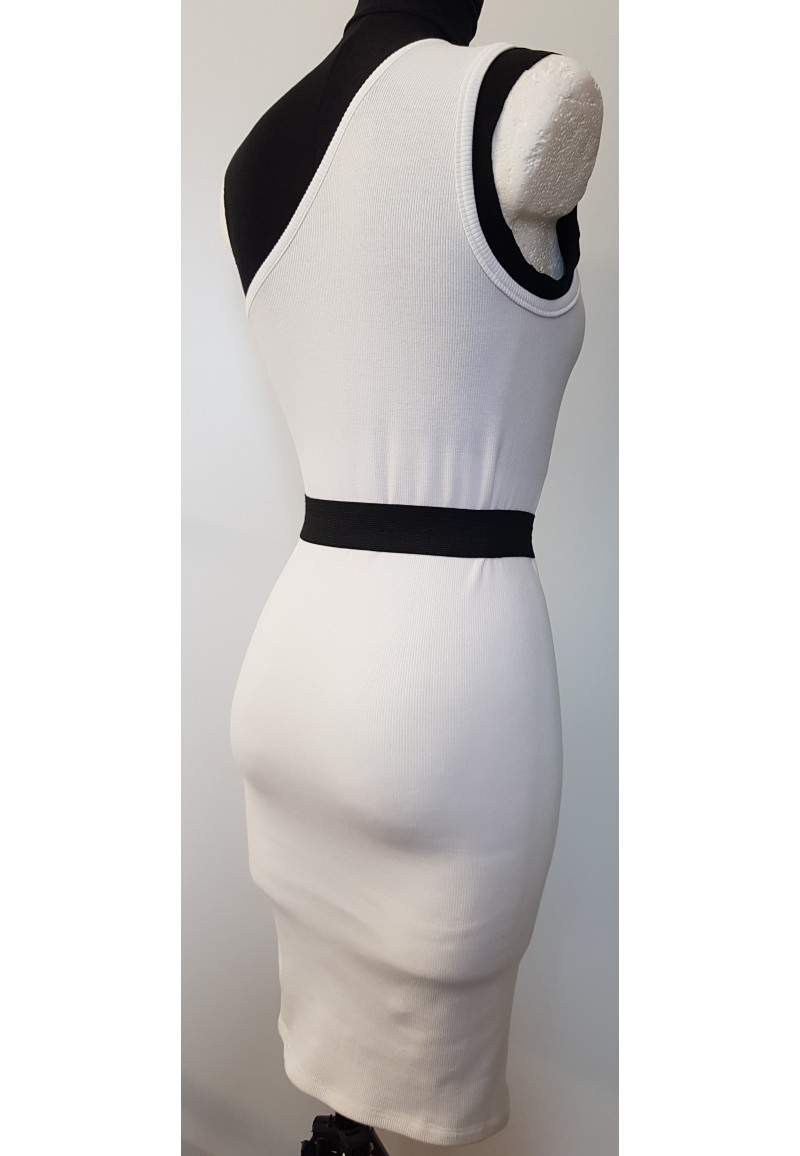 Asymmetric dress with belt made in Germany -