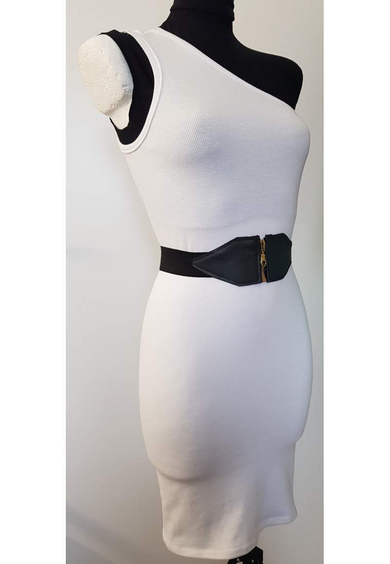 Asymmetric dress with belt made in Germany -