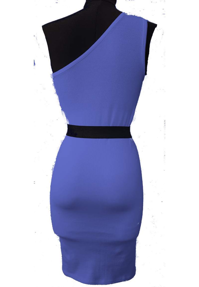 Asymmetric dress with belt made in Germany -