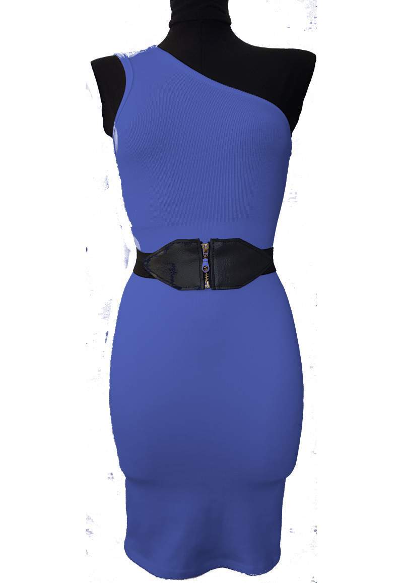 Asymmetric dress with belt made in Germany -