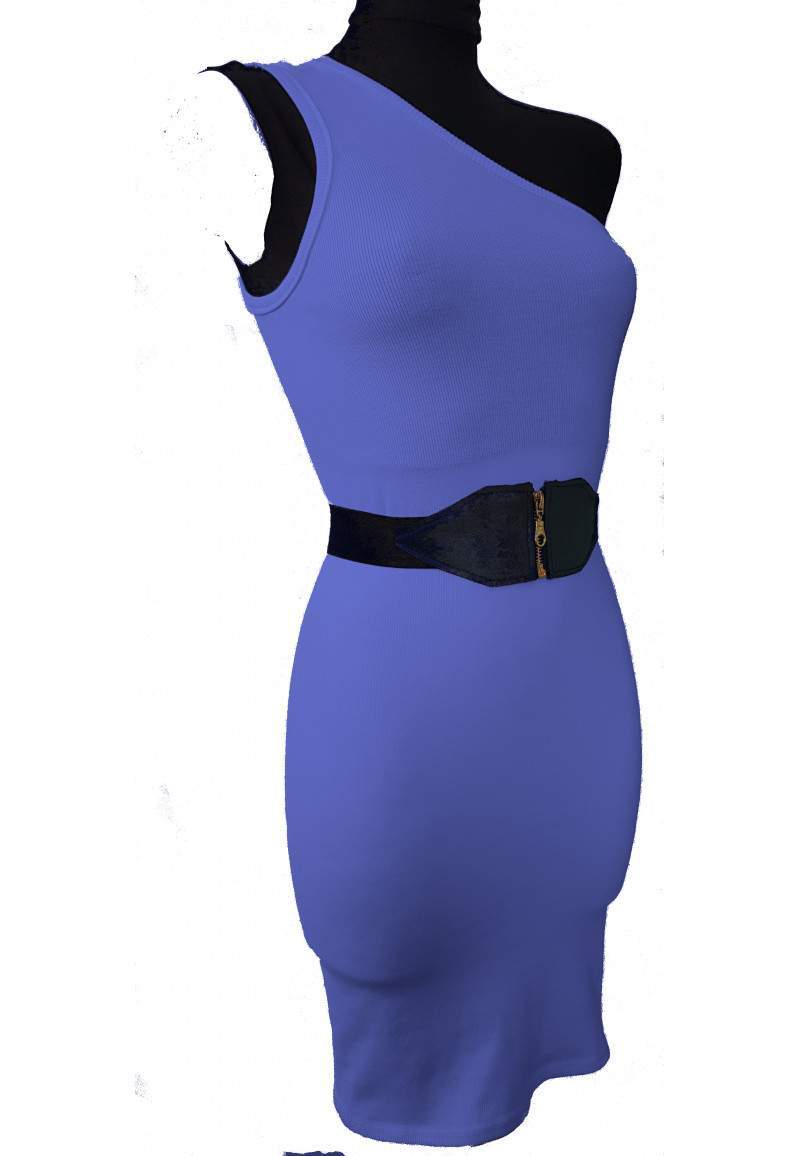 Asymmetric dress with belt made in Germany -