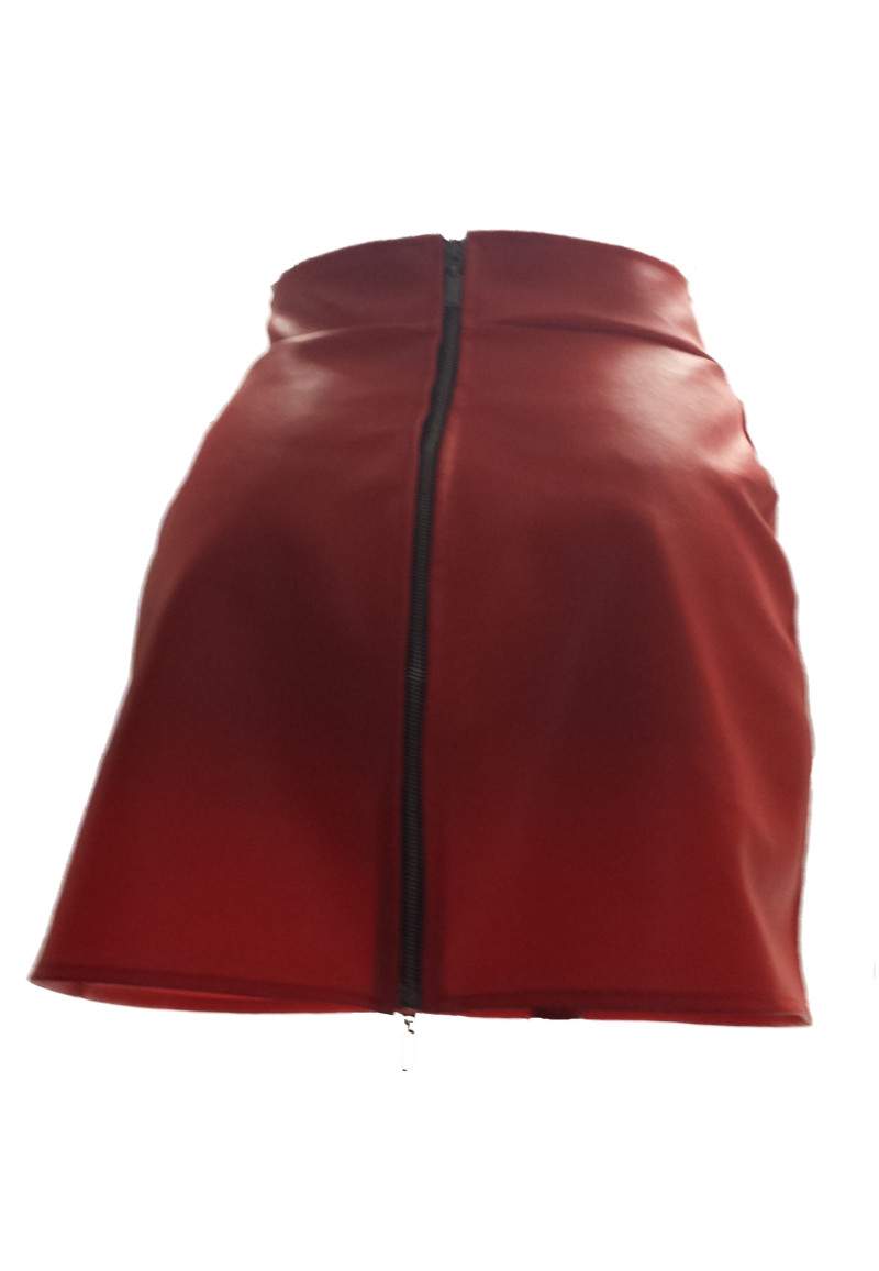 Red faux leather skirt up to 4XL produced in Germany -