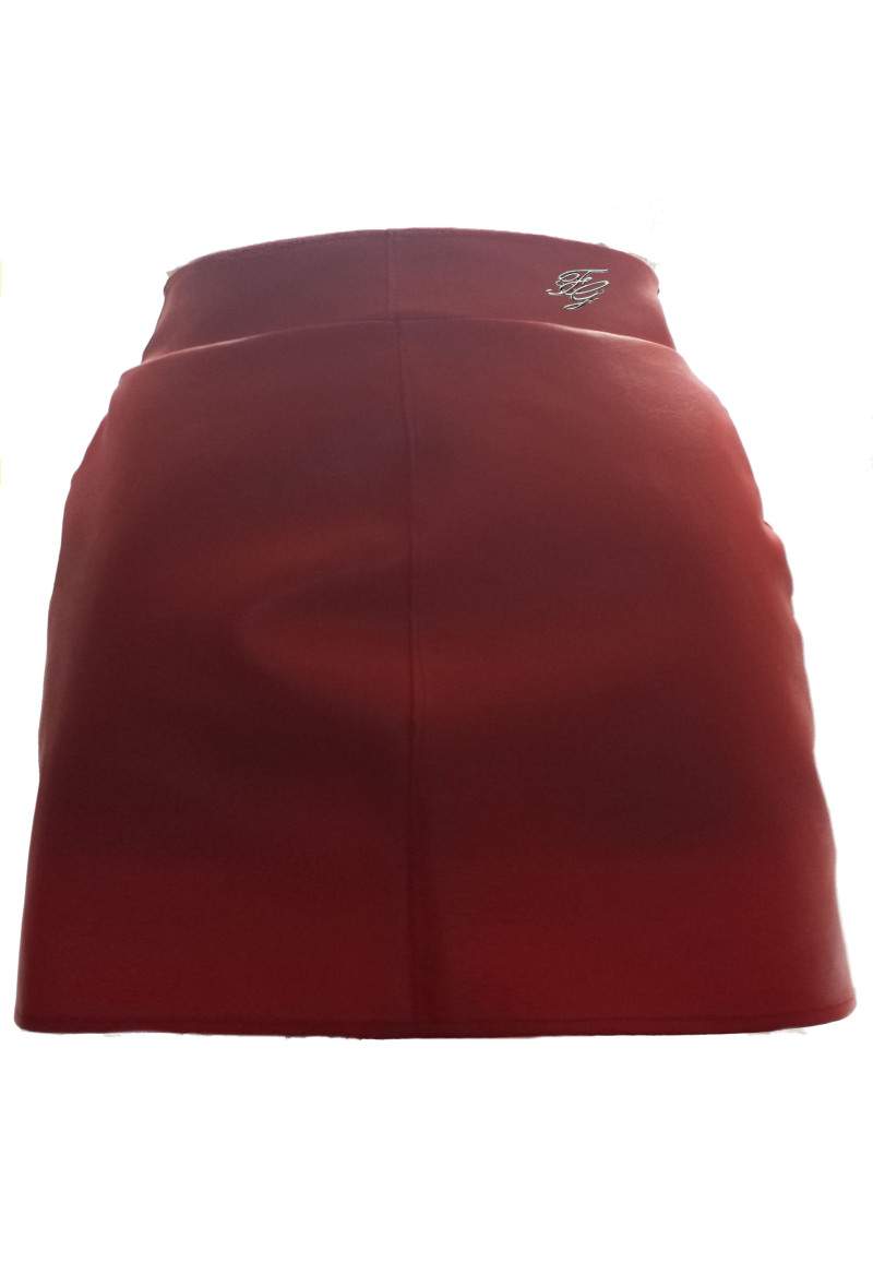 Red faux leather skirt up to 4XL produced in Germany -