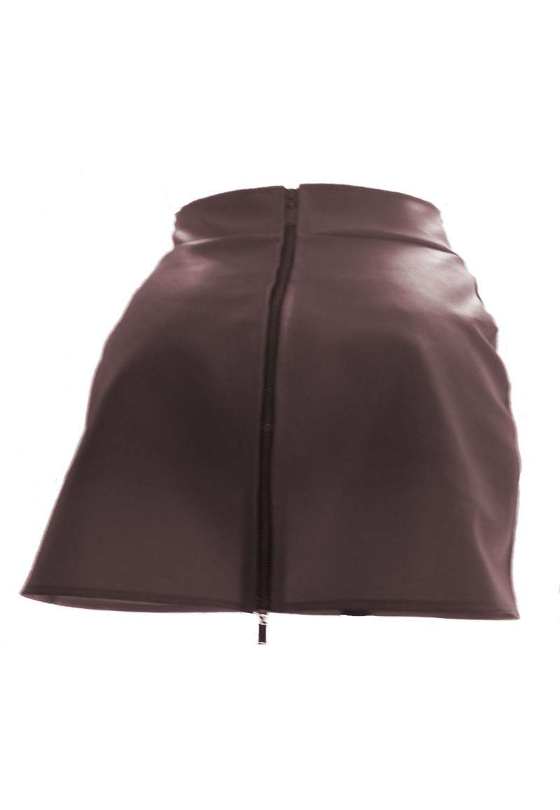 Wine red faux leather skirt up to 4XL produced in Germany -