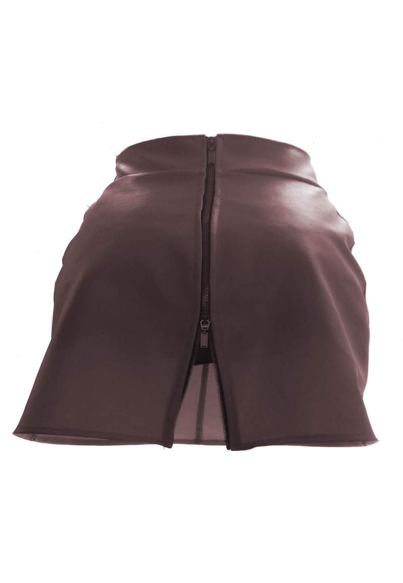 Wine red faux leather skirt up to 4XL produced in Germany -