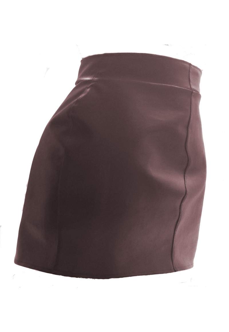 Wine red faux leather skirt up to 4XL produced in Germany -