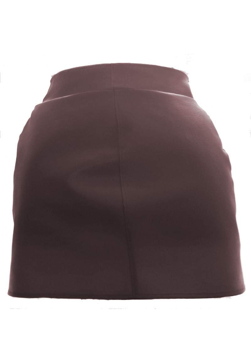 Wine red faux leather skirt up to 4XL produced in Germany -