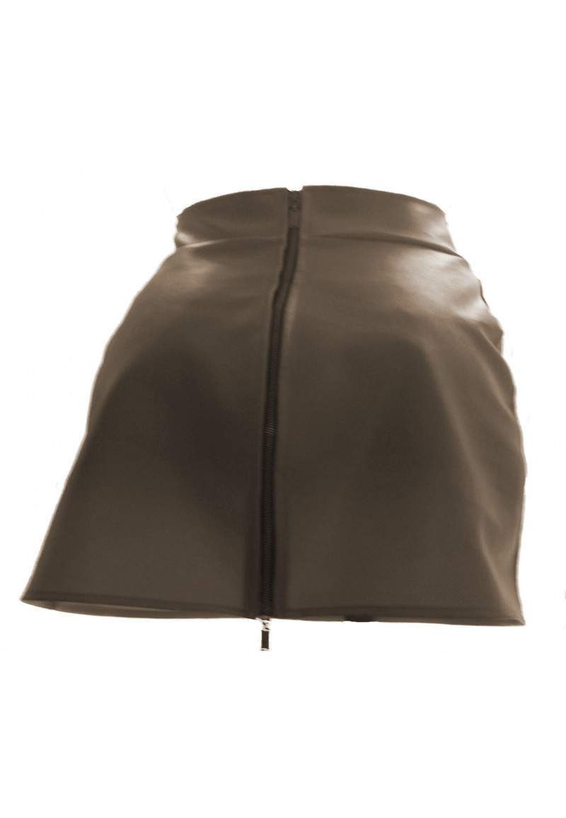 Brown faux leather skirt up to 4XL produced in Germany -