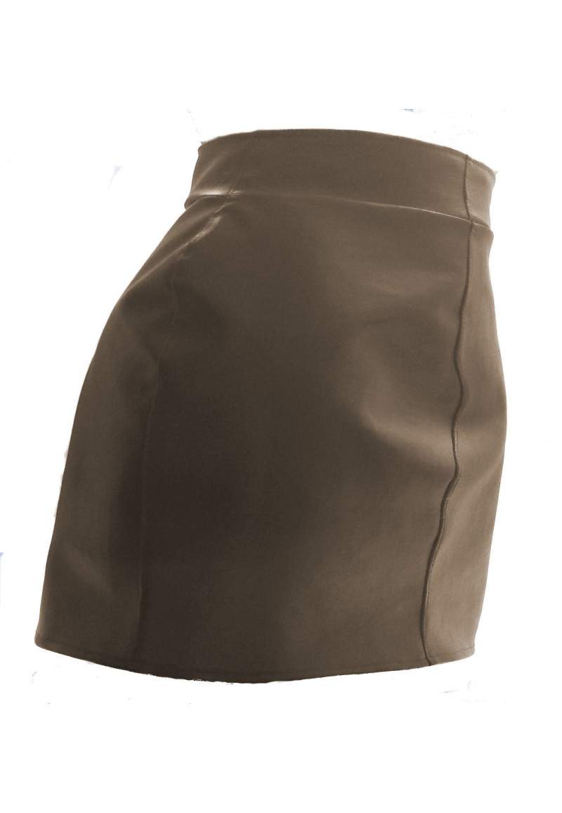 Brown faux leather skirt up to 4XL produced in Germany -