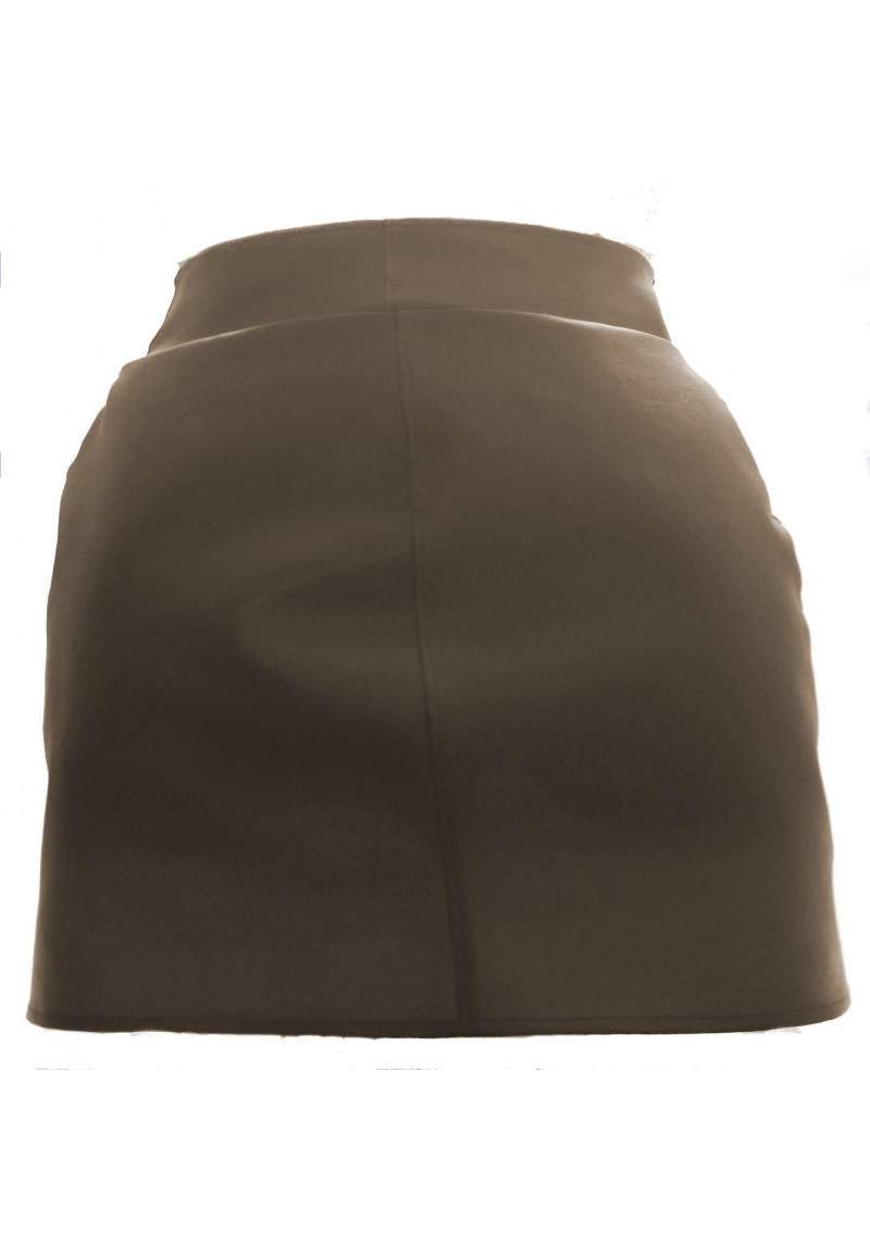 Brown faux leather skirt up to 4XL produced in Germany -