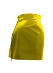 bargain Leather skirt Blue lined with double zipper - Jetzt noch mehr sparen