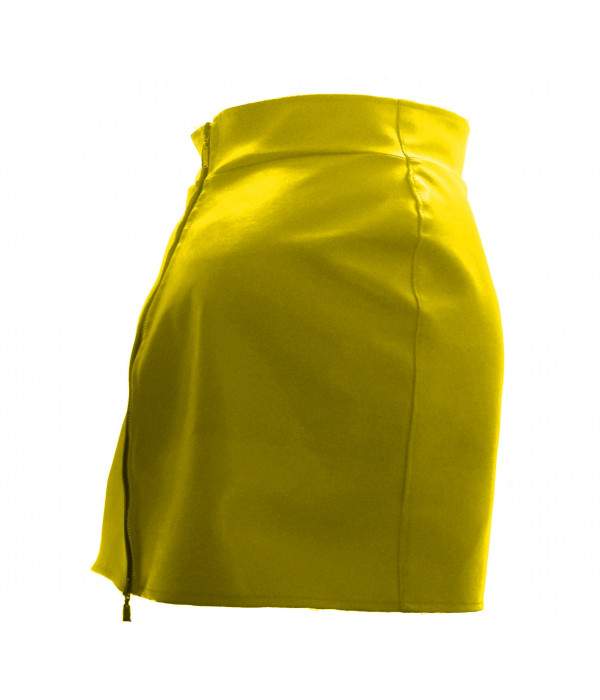 bargain Leather skirt Blue lined with double zipper - Jetzt noch mehr sparen