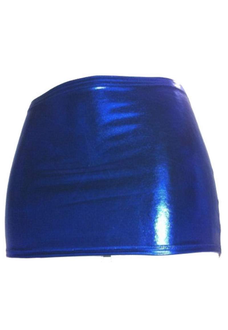 blue wetlook skirt elastic produced in Germany -