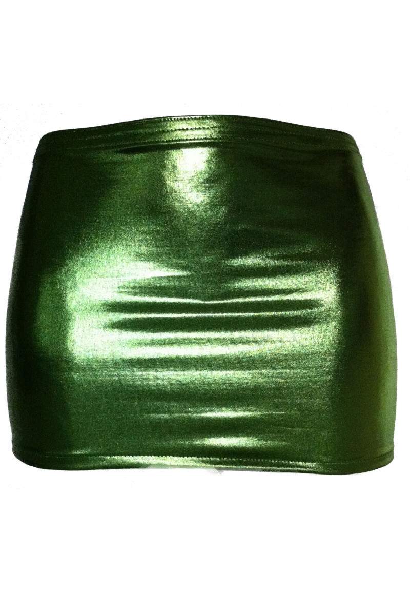 Falda Wetlook verde de cuero óptico elástico Haga su pedido online ... - 