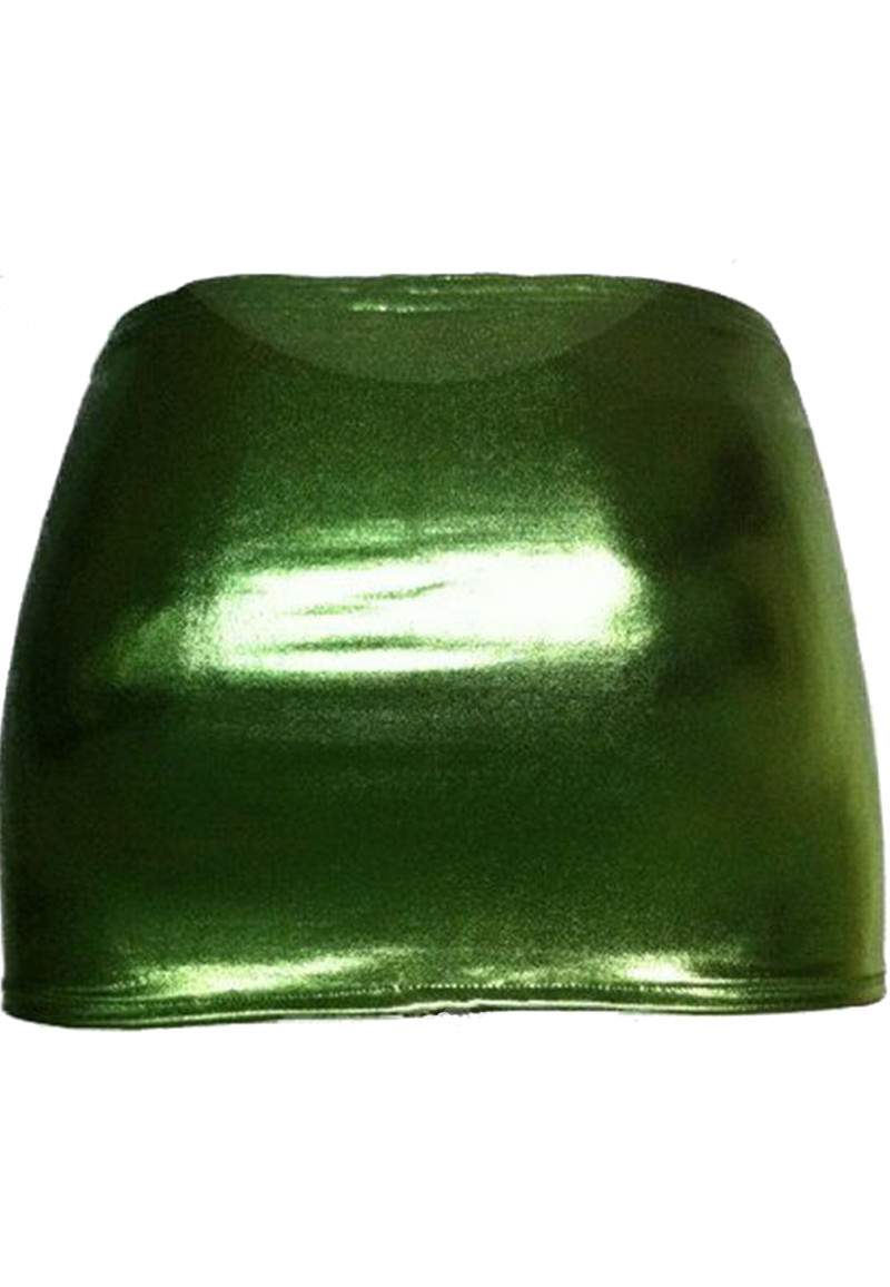 Green wetlook skirt elastic produced in Germany -