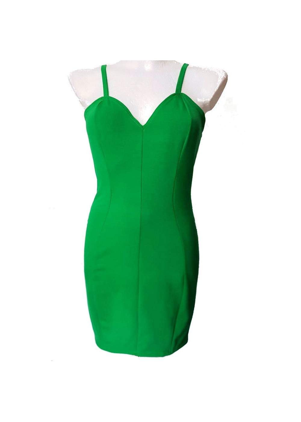 Extravagantes Grünes Stretch Baumwolle Trägerkleid Größe - 