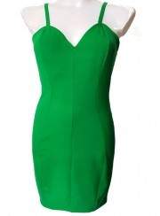 Vestido de tirantes de algodón elástico verde Talla - 