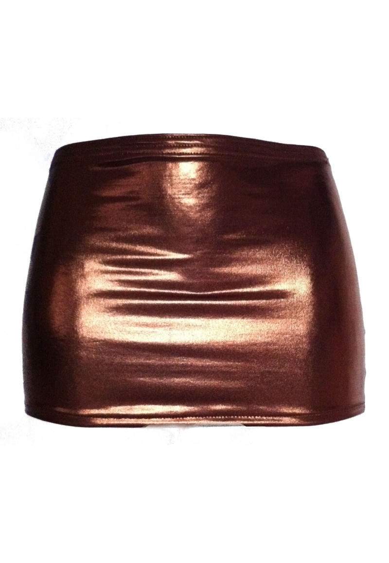 Brown wetlook skirt elastic produced in Germany -