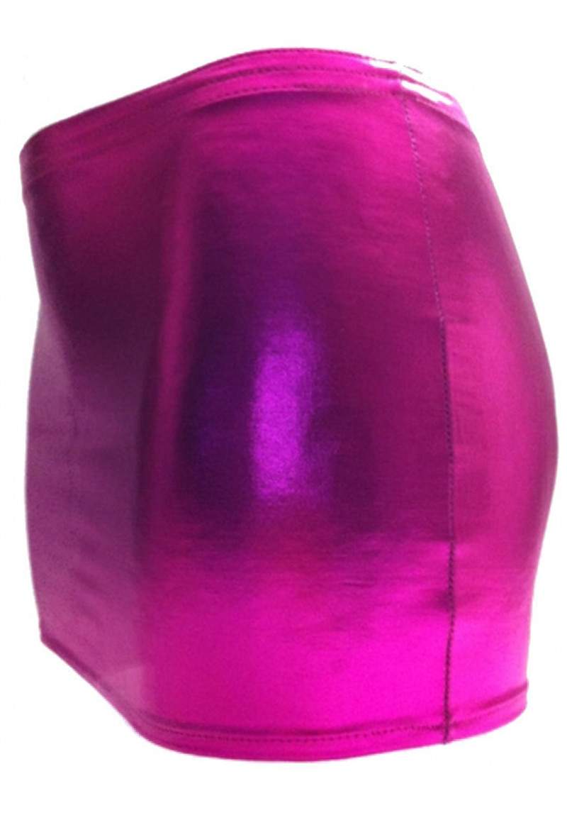 pink wetlook skirt elastic produced in Germany -