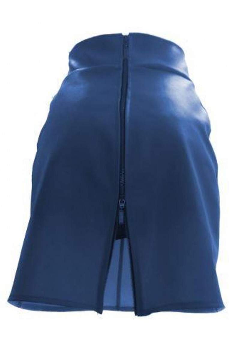 Blue faux leather skirt made in Germany -