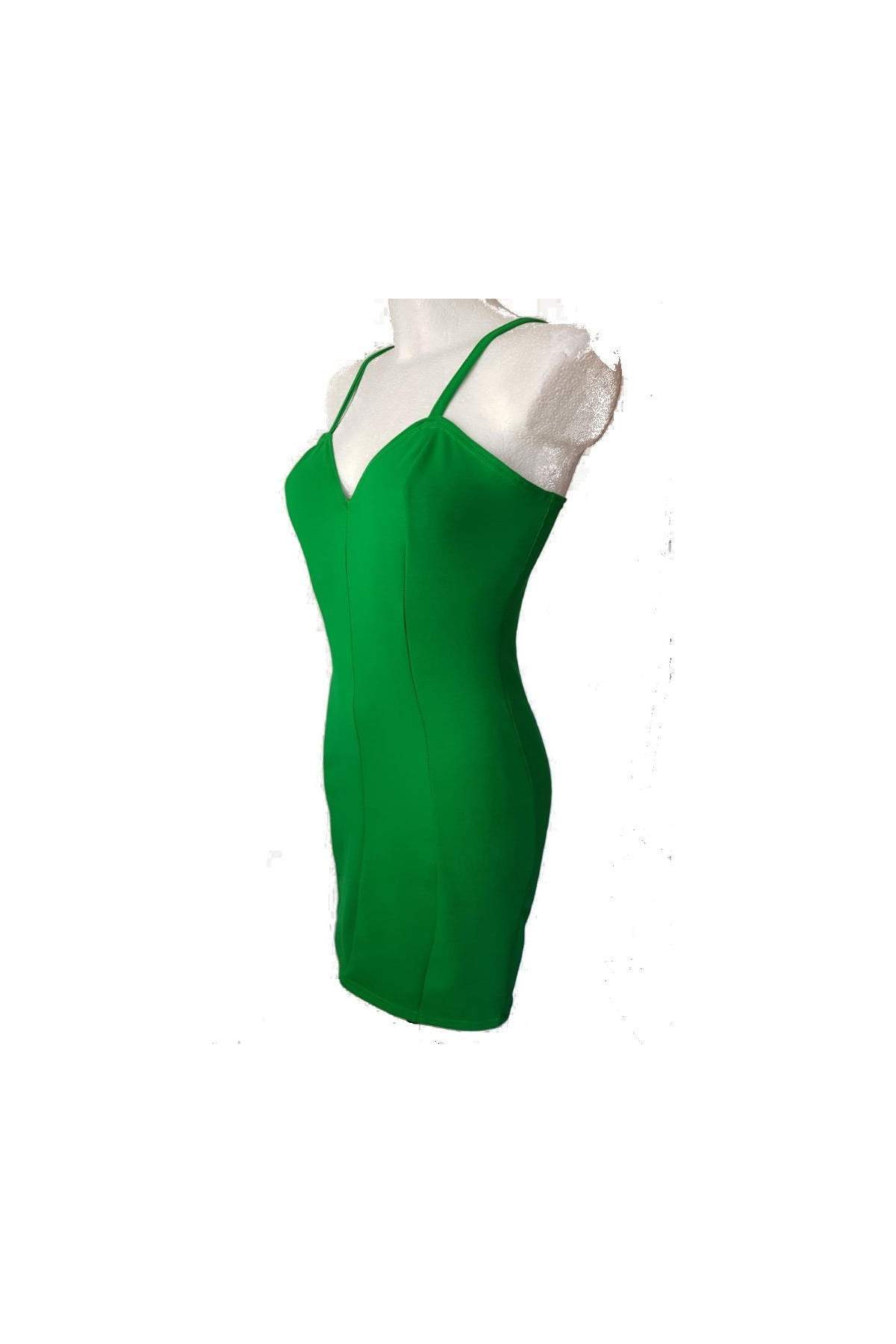 Grünes Stretch Baumwolle Trägerkleid Größe ab 35,00 € - 