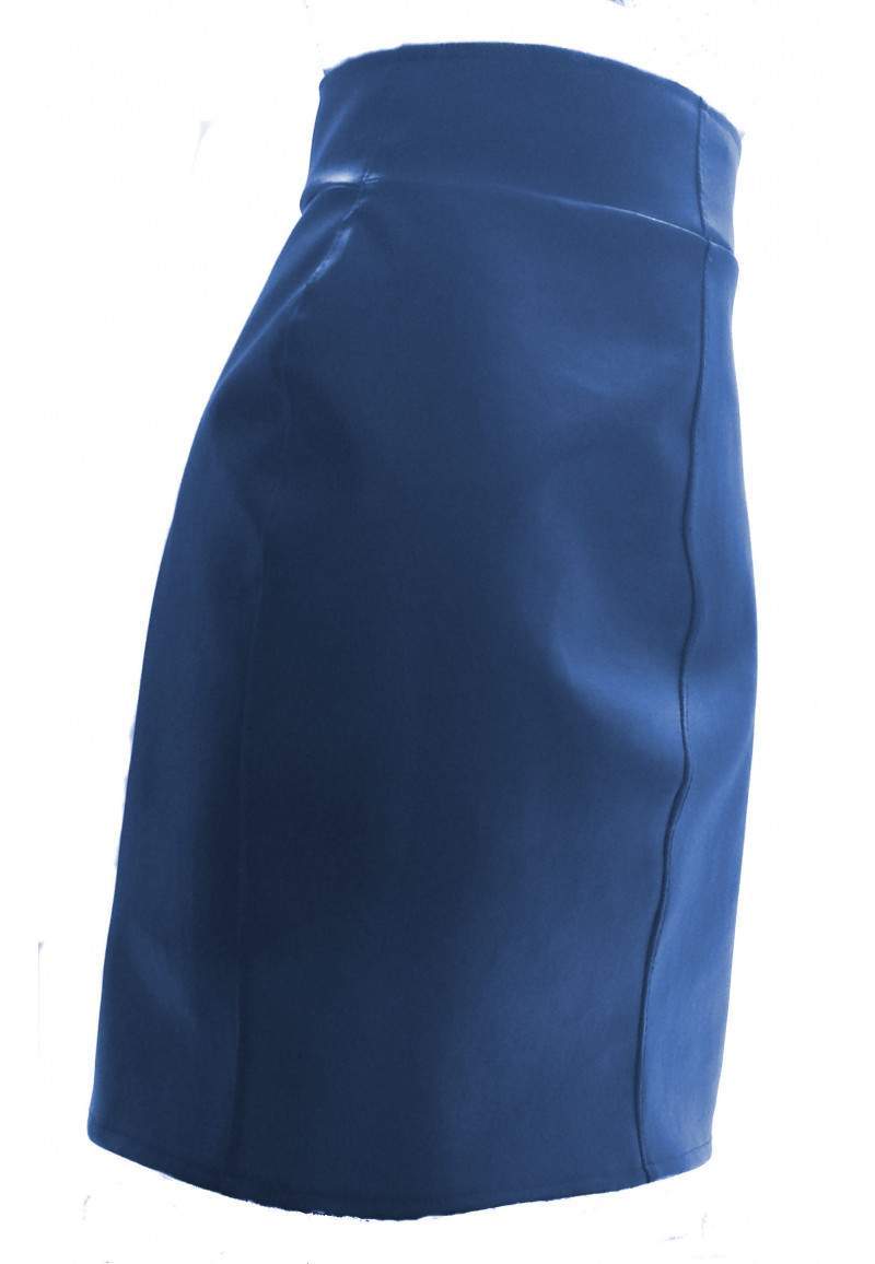 Blue faux leather skirt made in Germany -