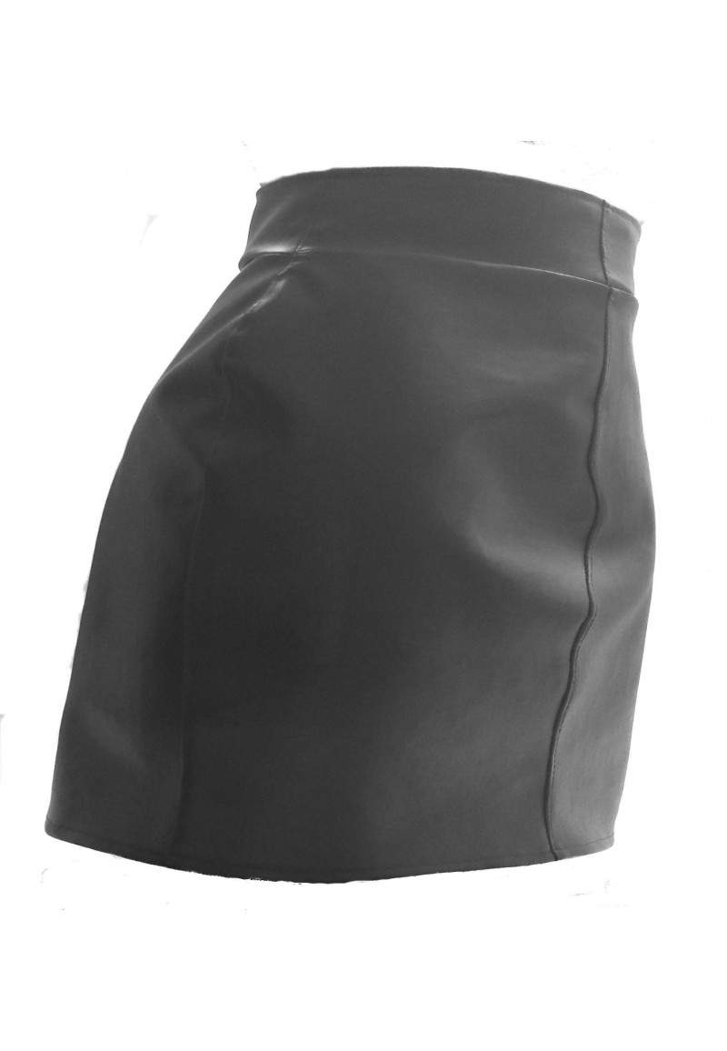 Black faux leather skirt up to 4XL produced in Germany -