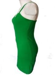 Green Stretch Cotton Strap Dress Size - Deutsche Produktion