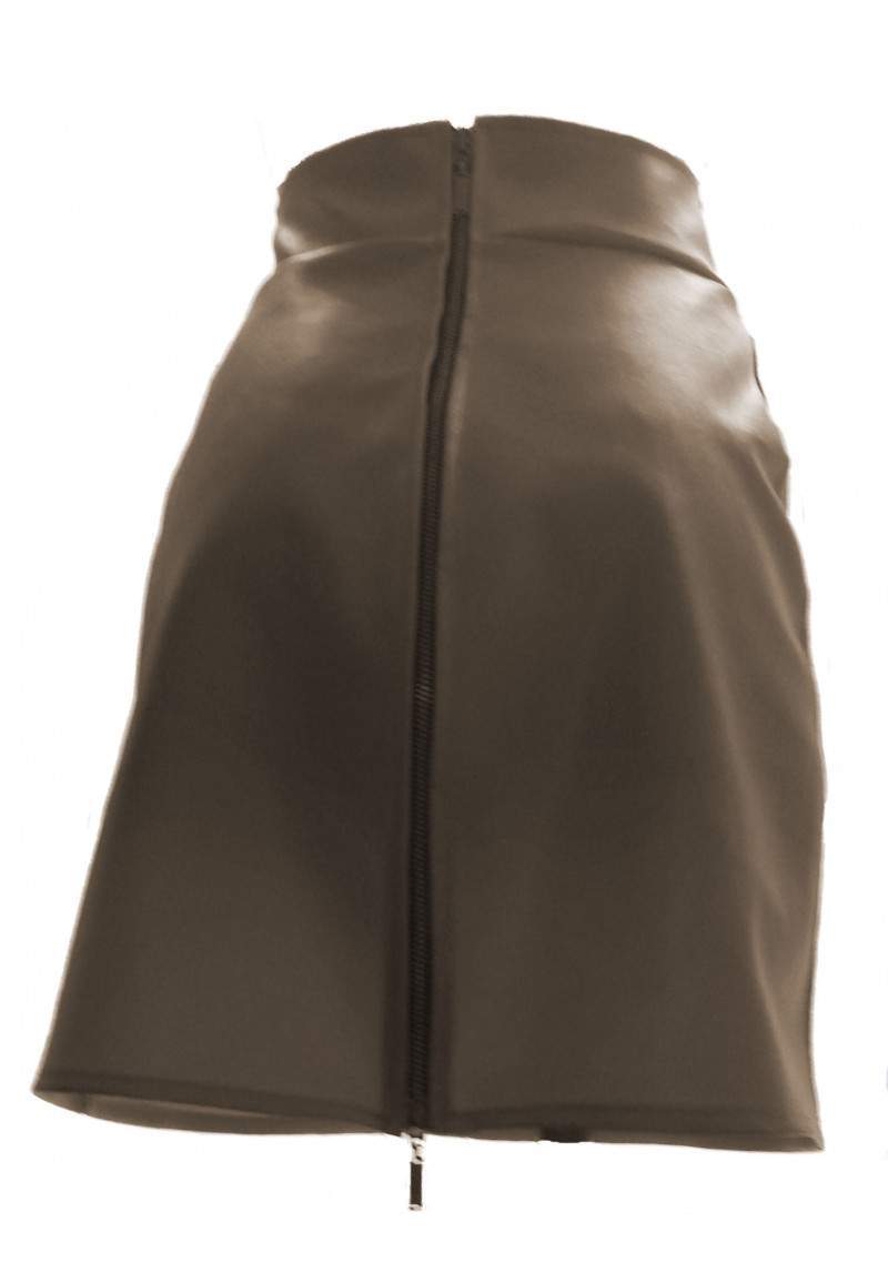 Brown faux leather skirt made in Germany -