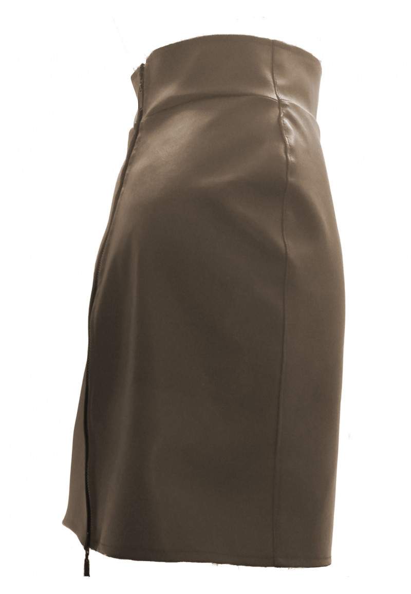 Brown faux leather skirt made in Germany -