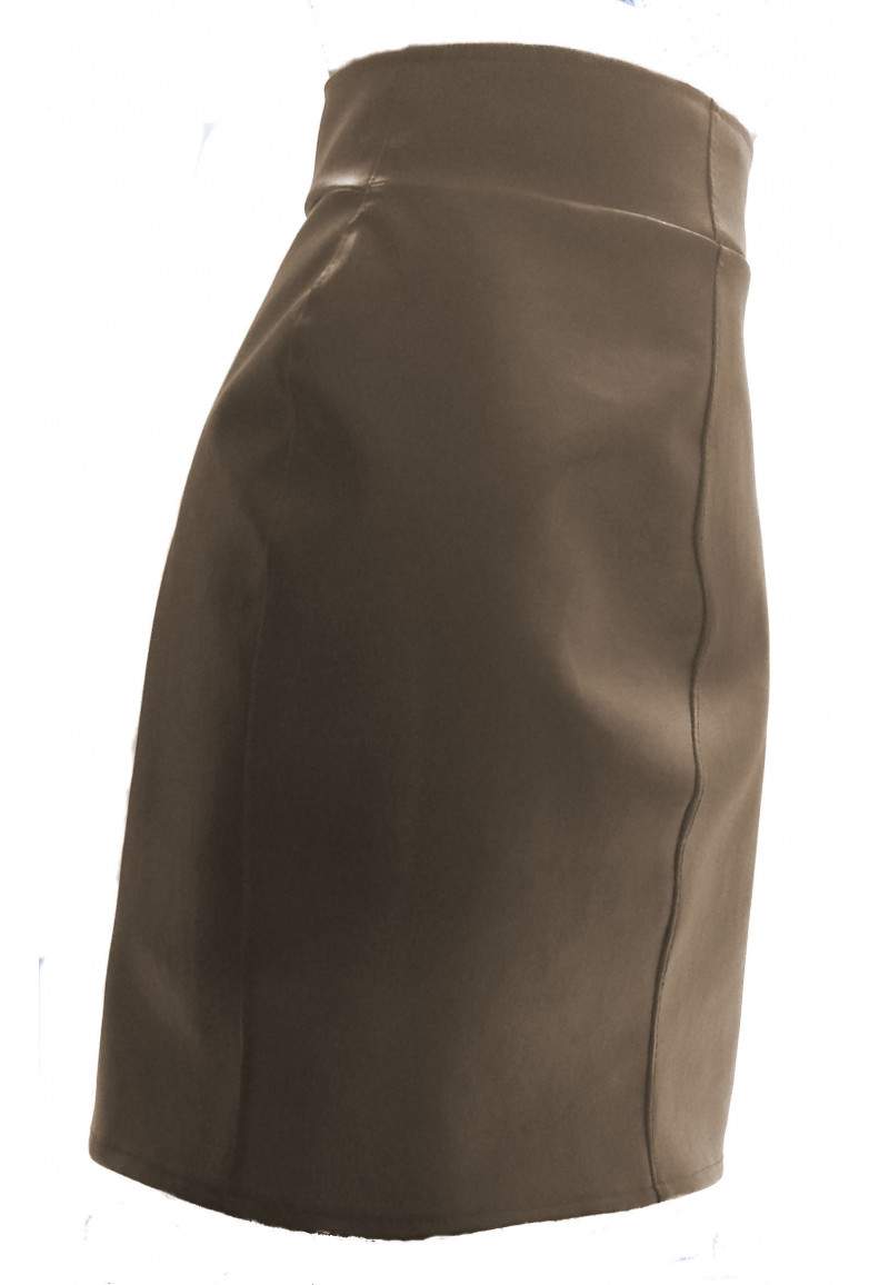 Brown faux leather skirt made in Germany -